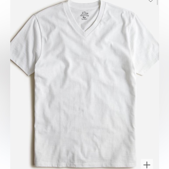 Garment-dyed slub cotton V-neck T-shirt - Picture 1 of 2